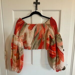 H&M Multicolor Off-Shoulder Blouse